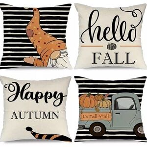 Miaikoe Hello Fall 4 Pillow Covers 16x16